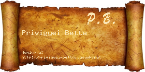 Privigyei Betta névjegykártya